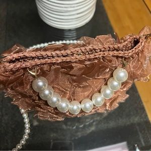 Woman purse faux pearls